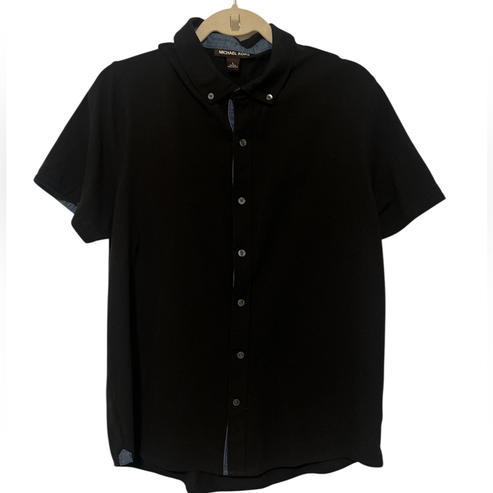 Men’s Black Michael Kors Button Down Polo